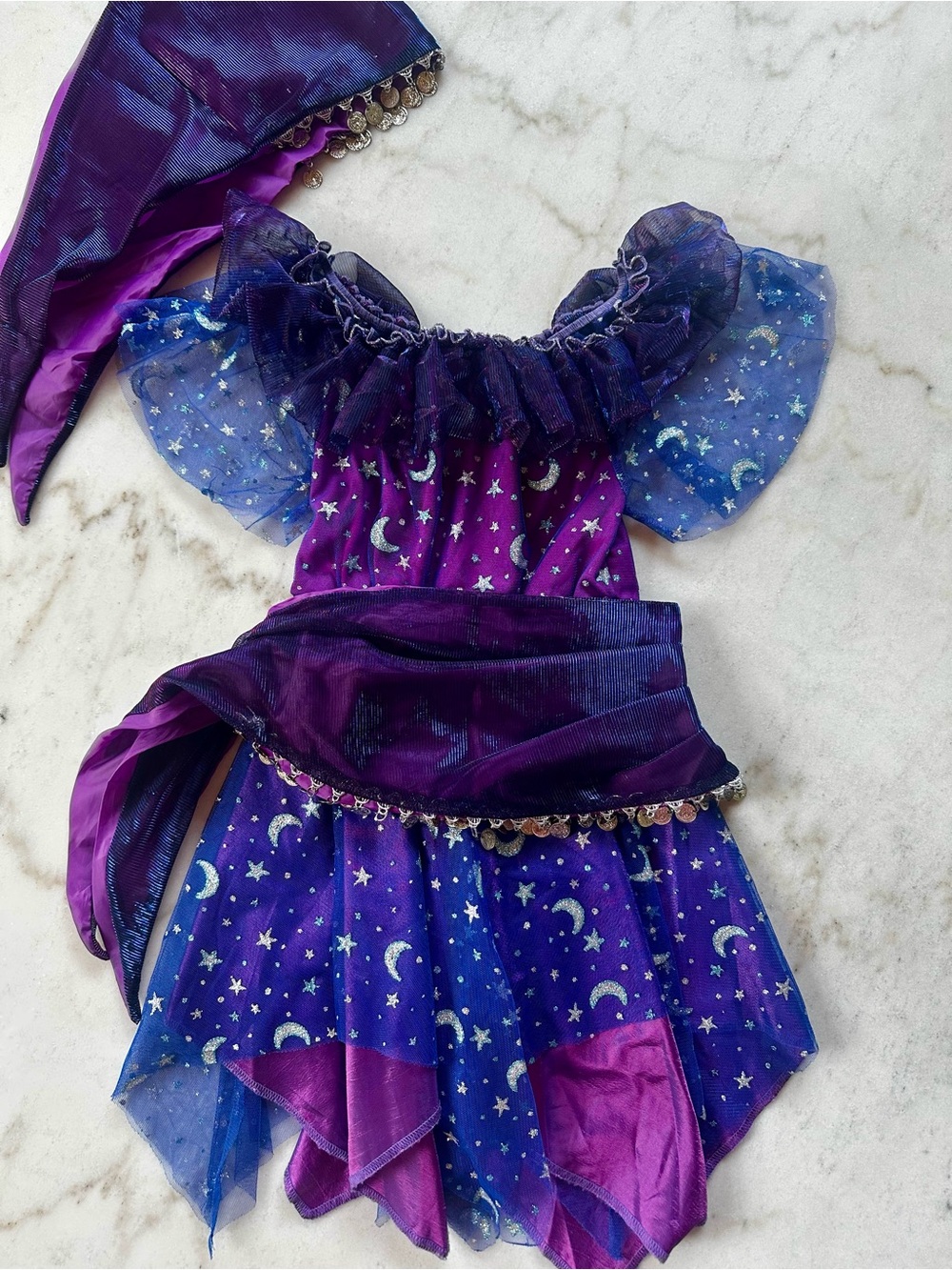 Spirit Halloween Miss Fortune Teller Costume | Purple Moon Star Witch Costume
